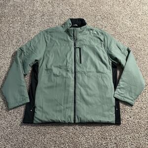 Hi-Tec Jacket Mens Extra Large Green Dri-Tec Water Repellent‎ Insulated Full Zip